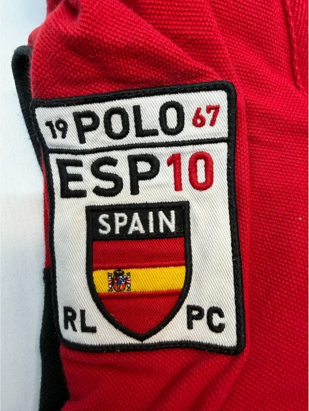 Ralph Lauren Men's Polo Shirt ESP #10 Spain Embroidered Custom Fit XL Red